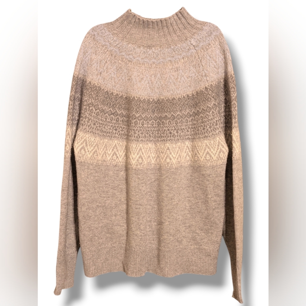 ​🐳 Vineyard Vines Fair Isle Mock Neck Merino Cashmere Blend Sweater - Size M - Picture 2 of 6